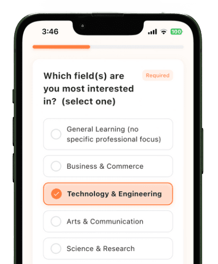 Field selection interface