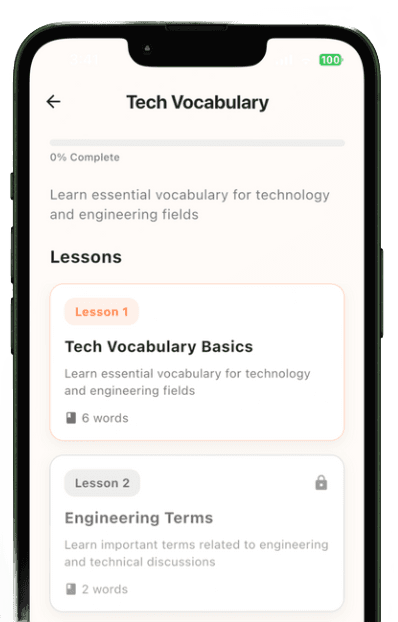 Vocabulary learning interface